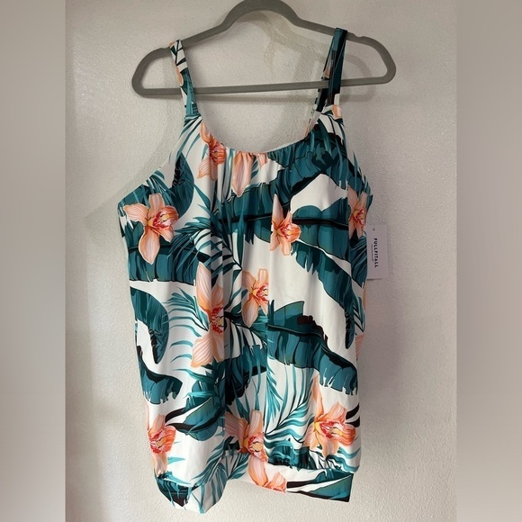 FullFitall swim top size 20 NWT tankini floral print plus size woman - Picture 1 of 5